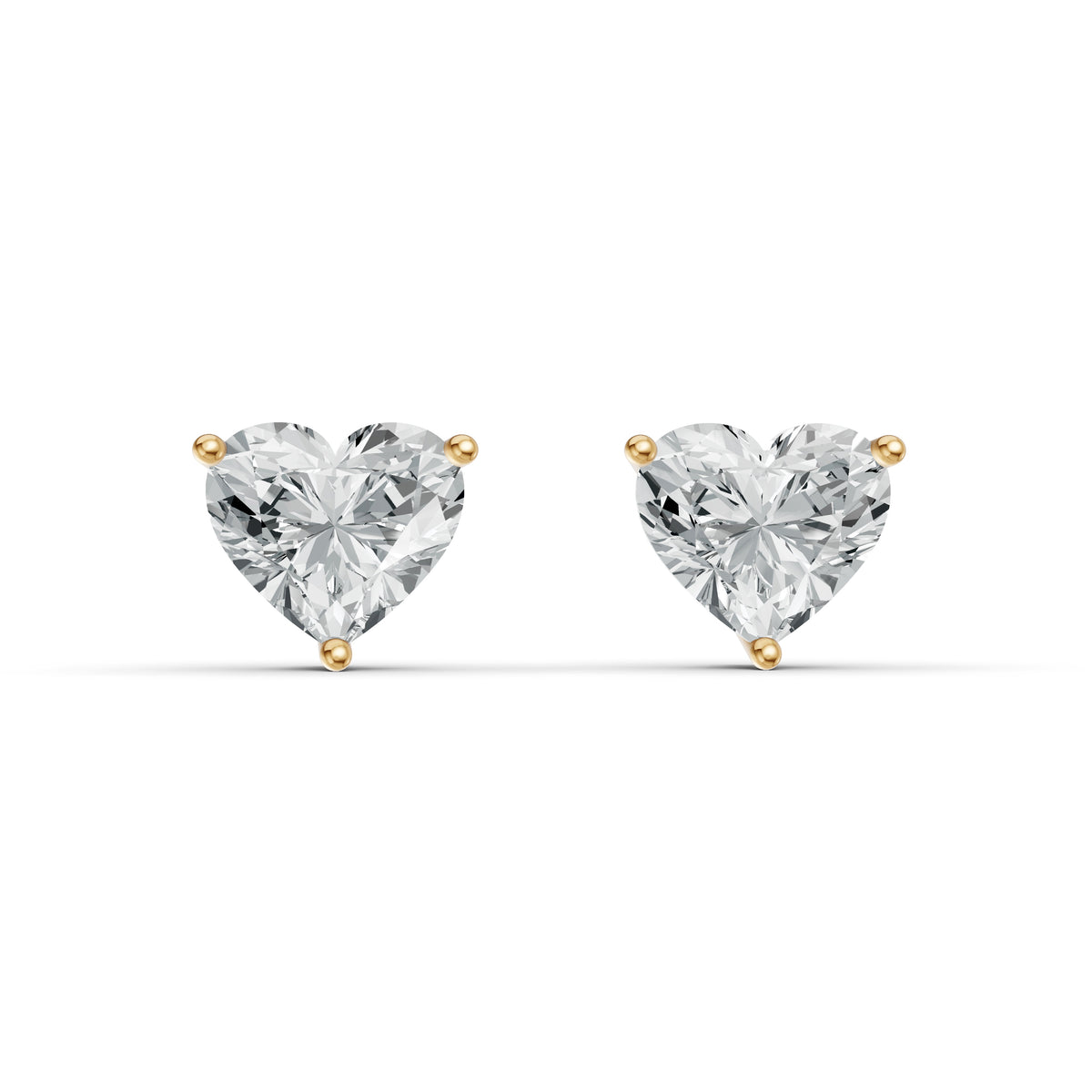 Heart Solitaire Diamond Stud Earrings