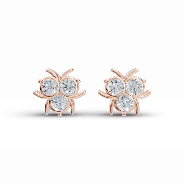 3-Stone Diamond Studs