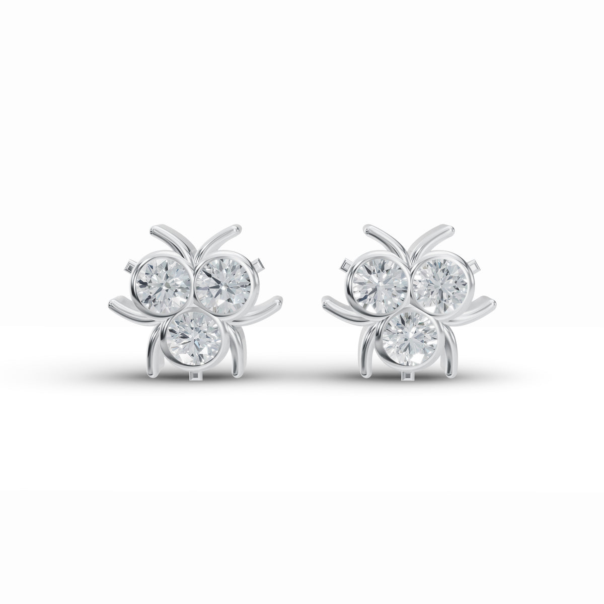 3-Stone Diamond Studs