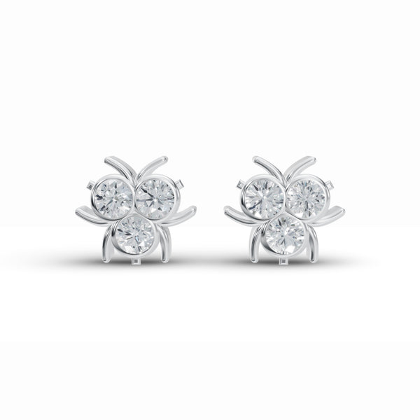 3-Stone Diamond Studs