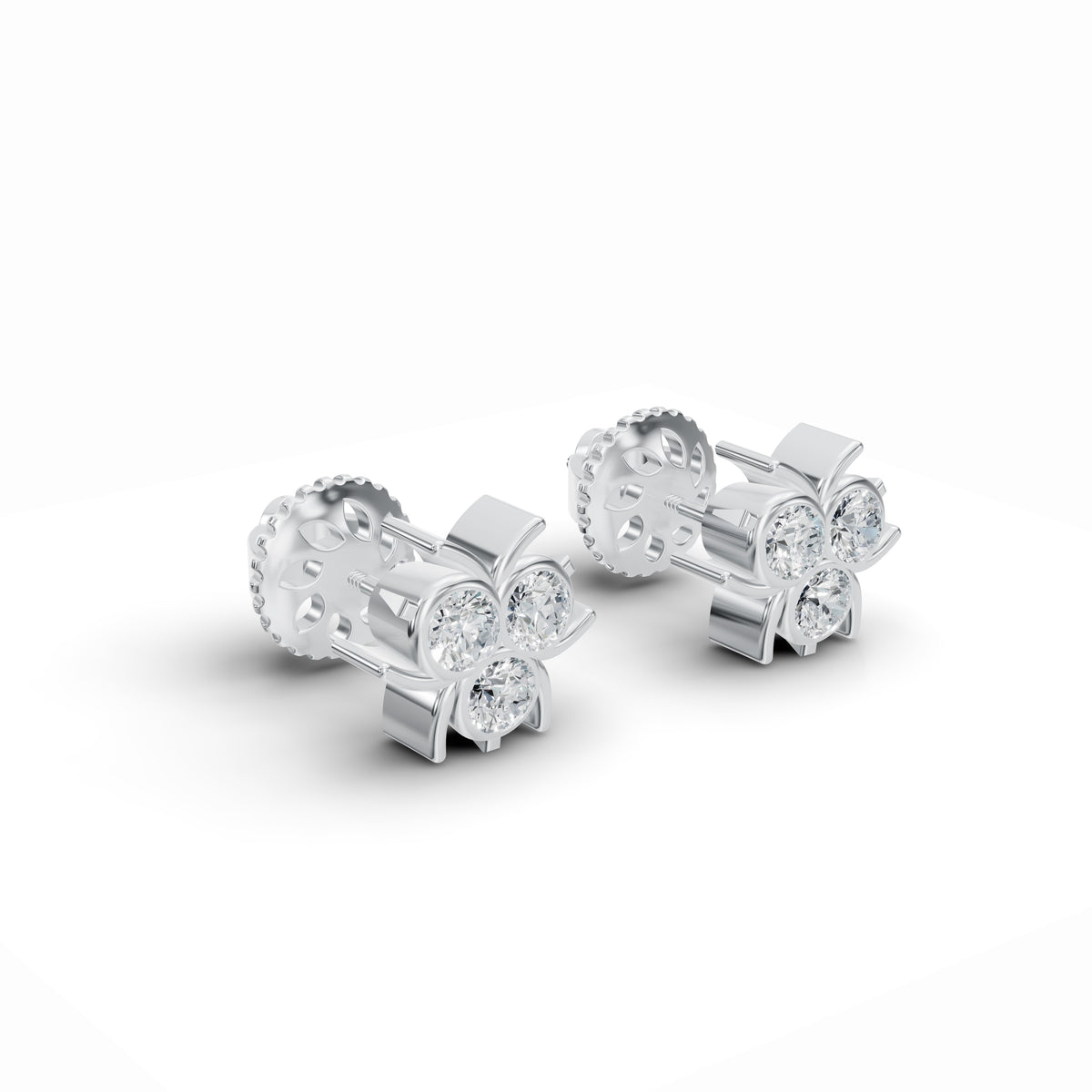3-Stone Diamond Studs