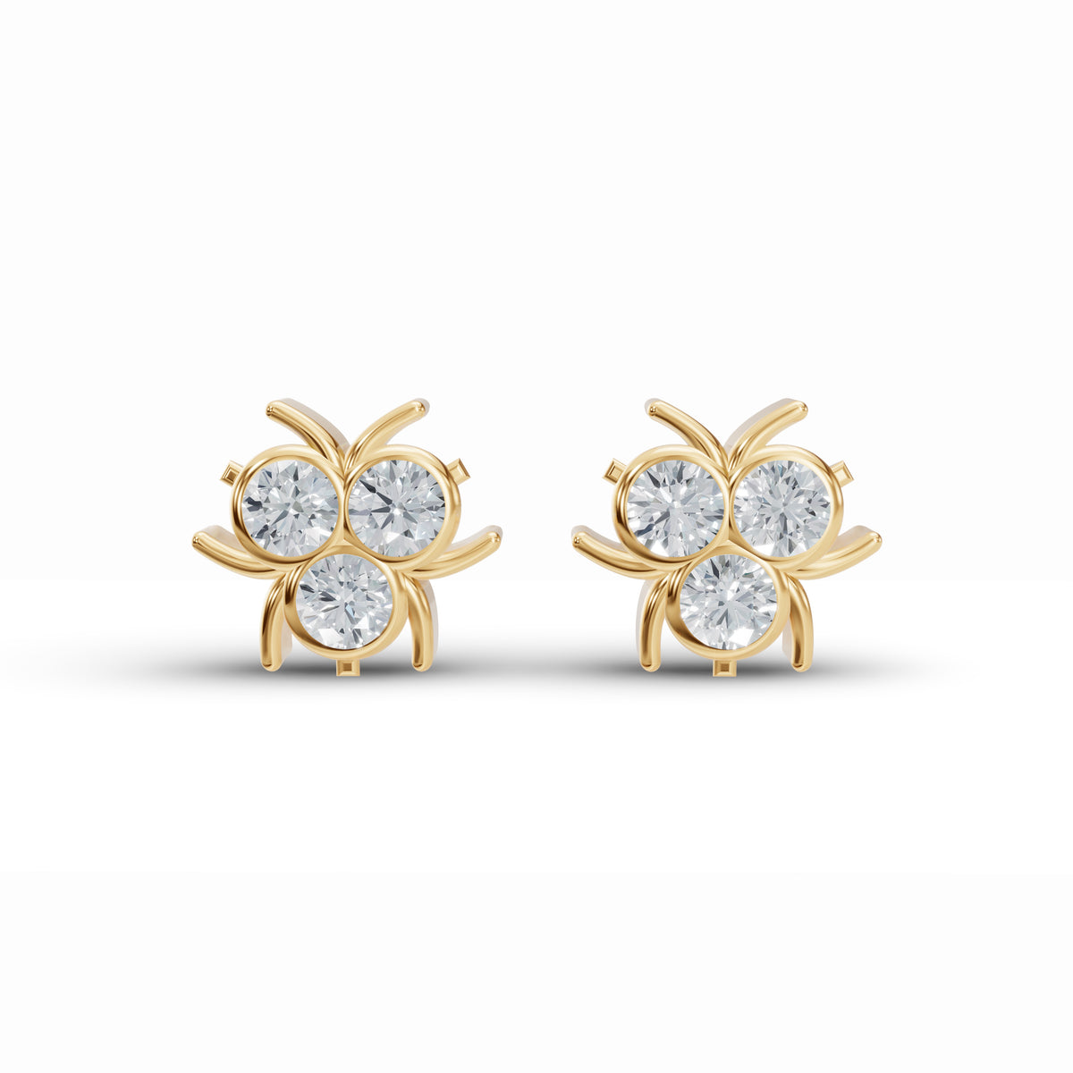 3-Stone Diamond Studs