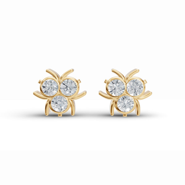 3-Stone Diamond Studs