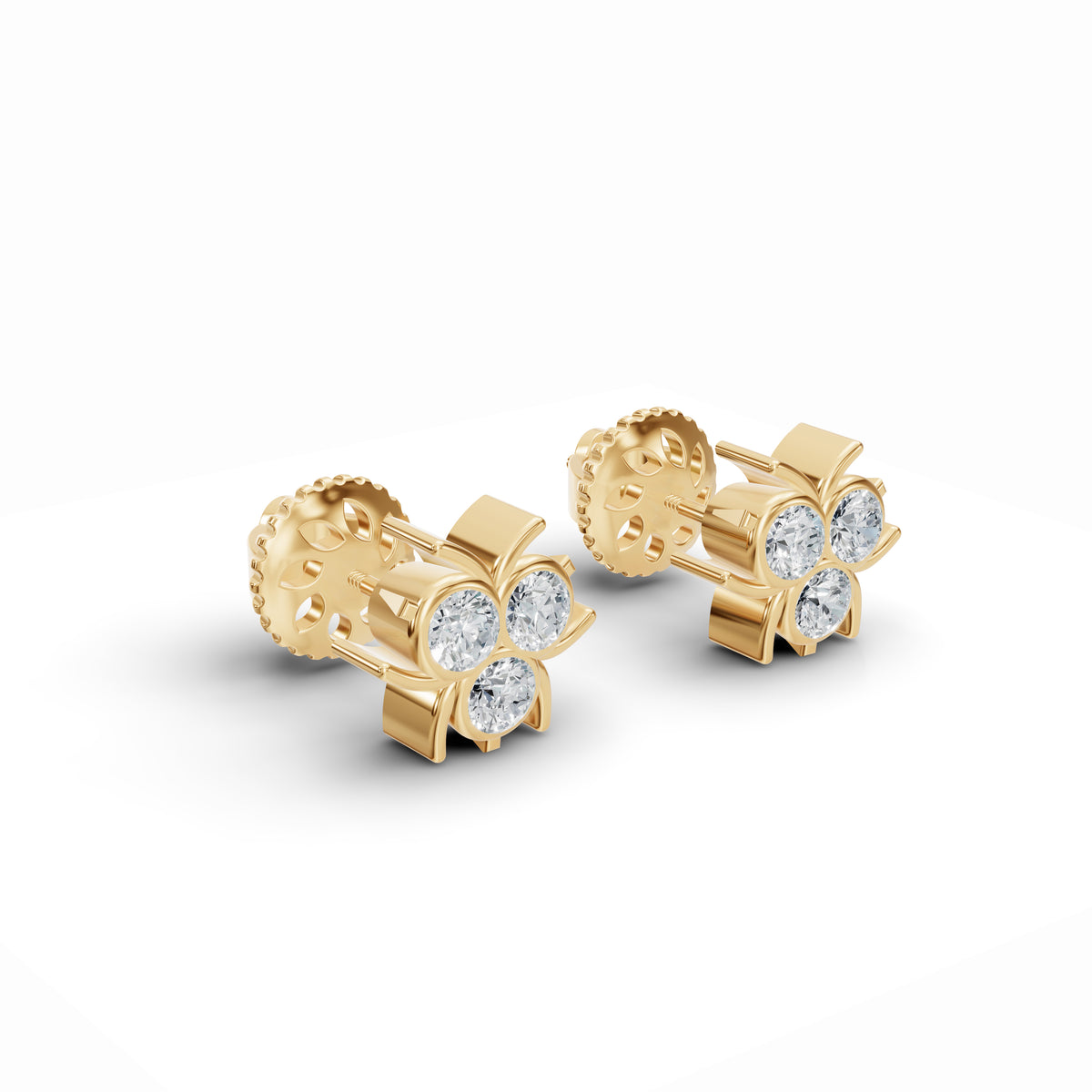 3-Stone Diamond Studs