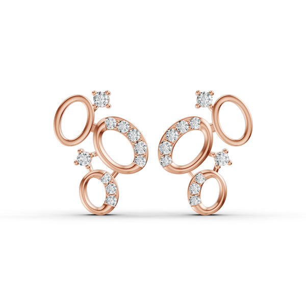 Cosmic Orbit Cluster Diamond Earrings