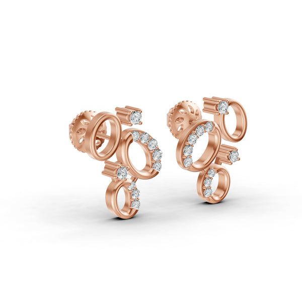 Cosmic Orbit Cluster Diamond Earrings