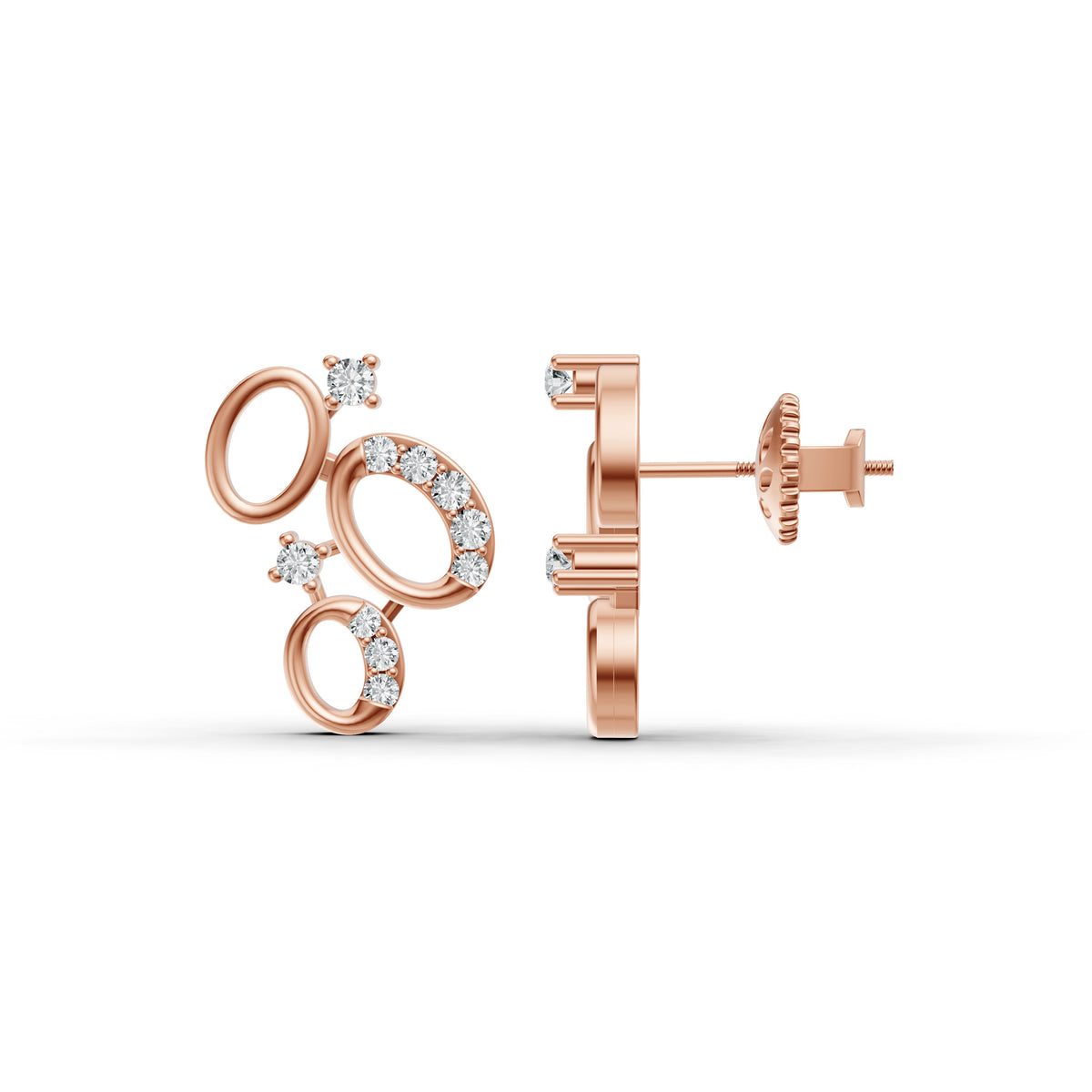 Cosmic Orbit Cluster Diamond Earrings