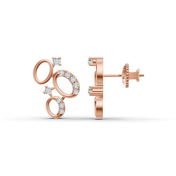 Cosmic Orbit Cluster Diamond Earrings