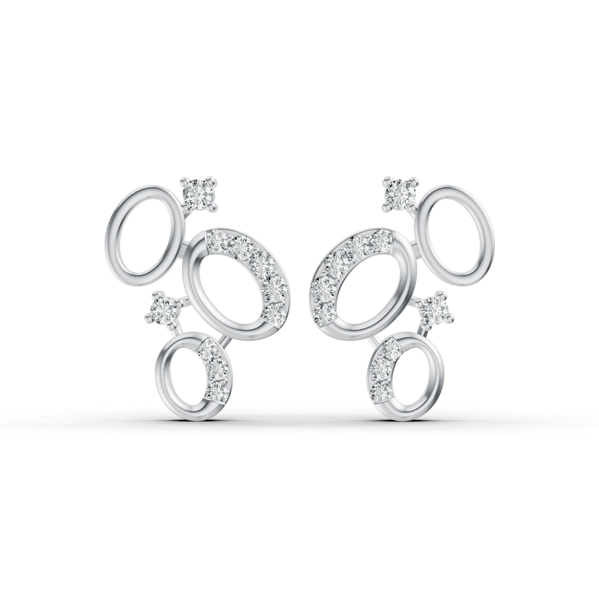 Cosmic Orbit Cluster Diamond Pendant & Earring Set