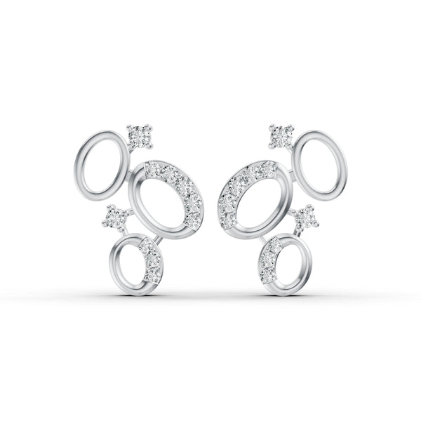 Cosmic Orbit Cluster Diamond Pendant & Earring Set