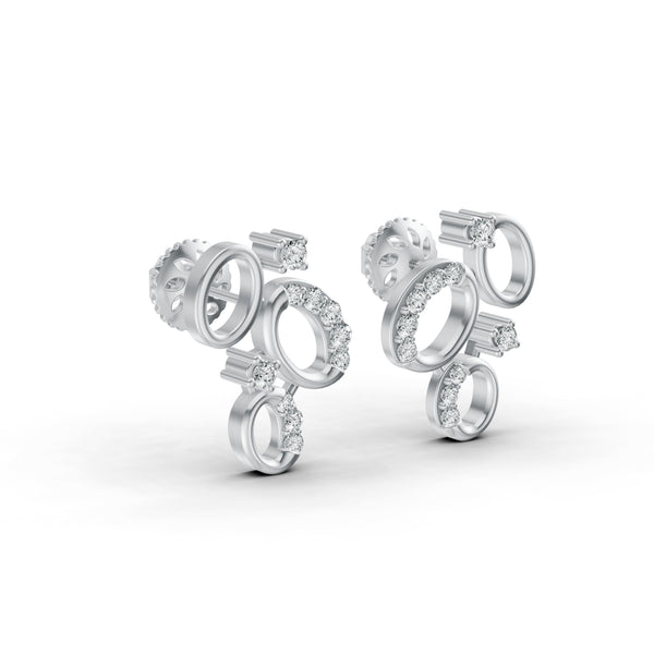 Cosmic Orbit Cluster Diamond Earrings