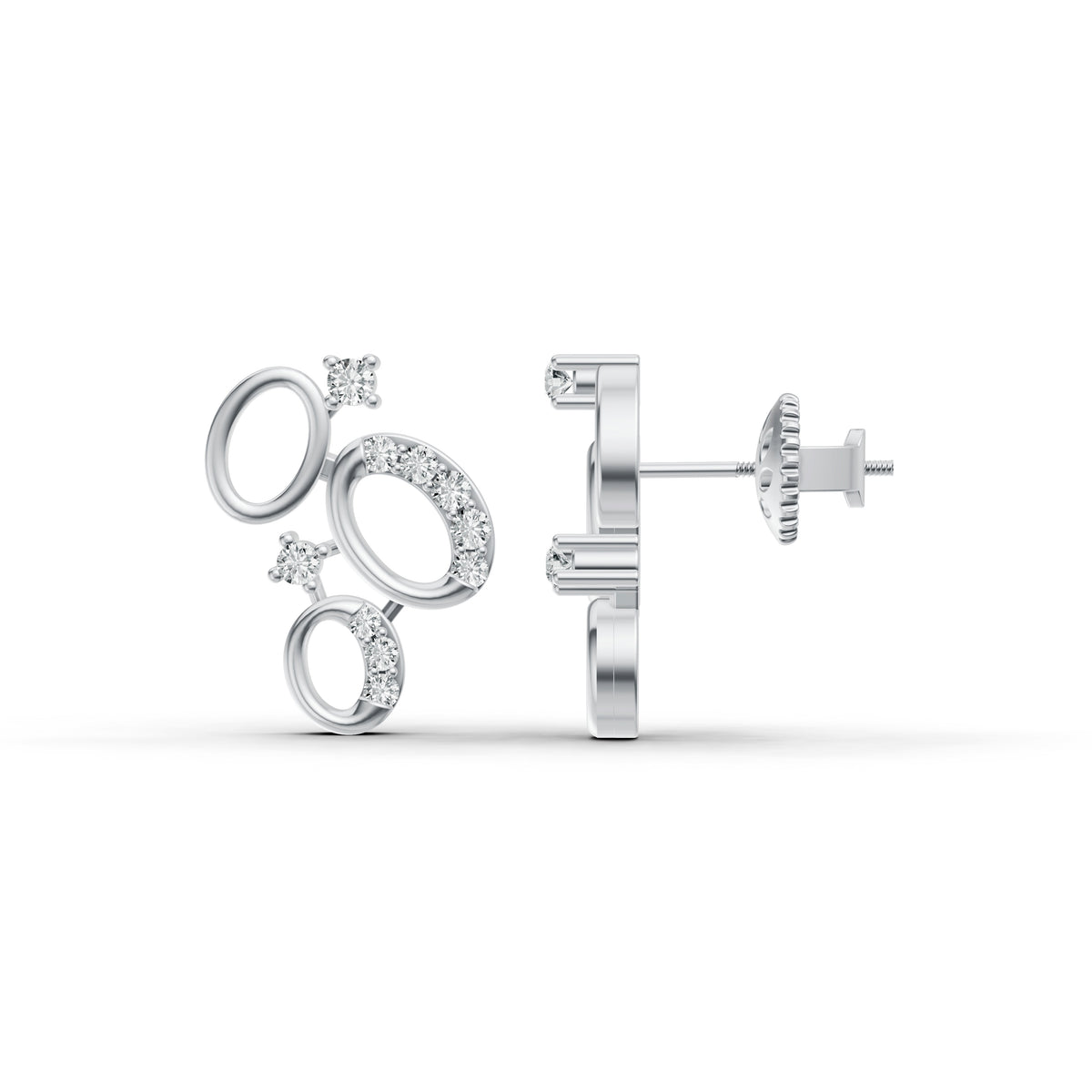 Cosmic Orbit Cluster Diamond Earrings