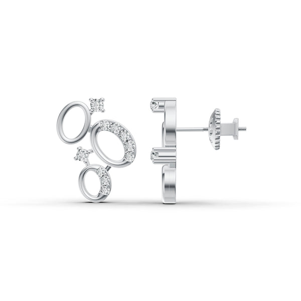 Cosmic Orbit Cluster Diamond Earrings