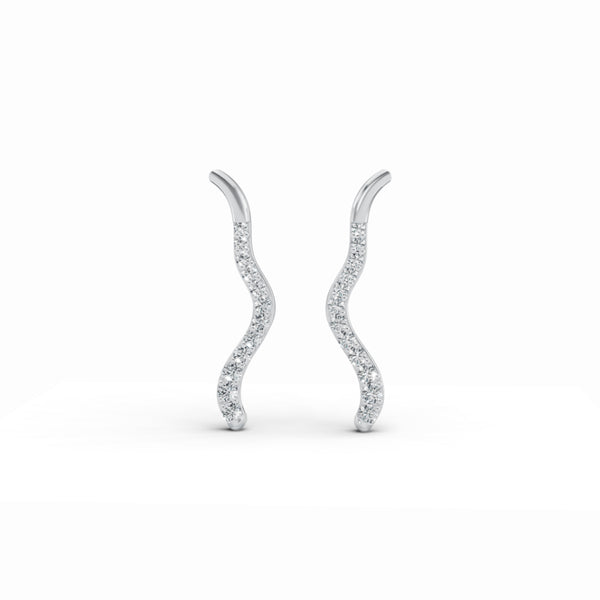 Hypnotic Flow Wavy Diamond Earrings