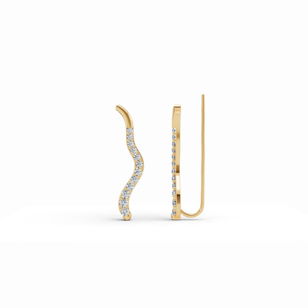 Hypnotic Flow Wavy Diamond Earrings