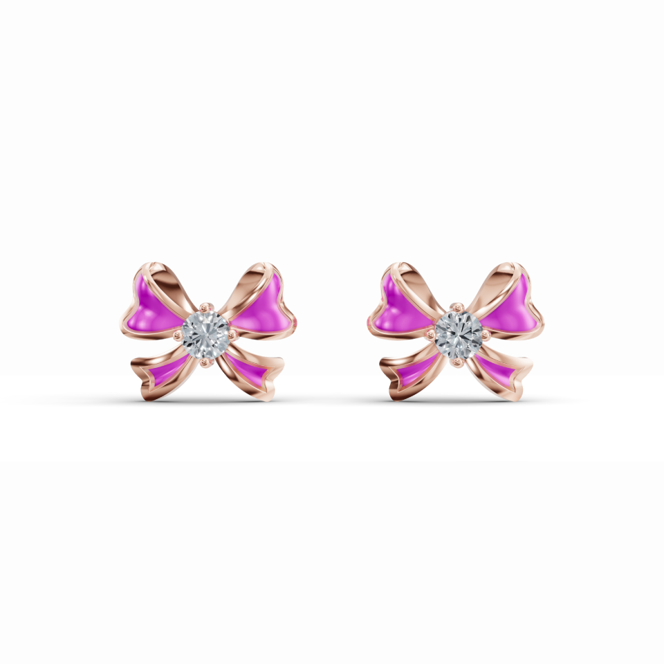 Gift Wrapped Bow Diamond Earrings