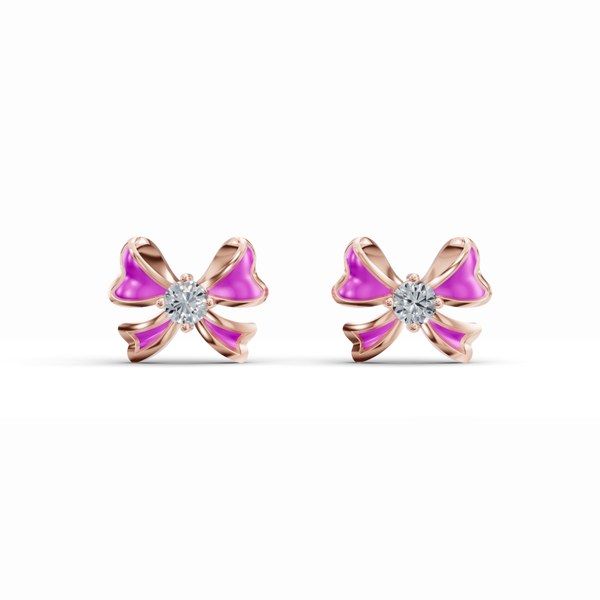 Gift Wrapped Bow Diamond Earrings