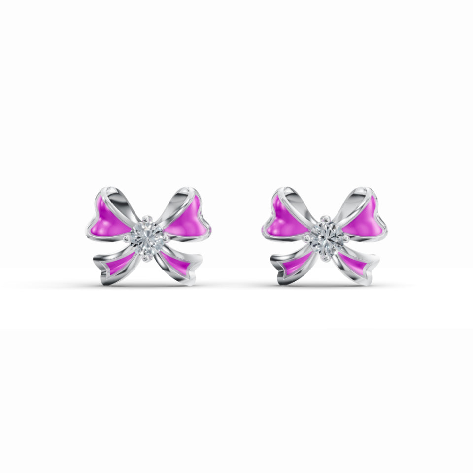 Gift Wrapped Bow Diamond Earrings