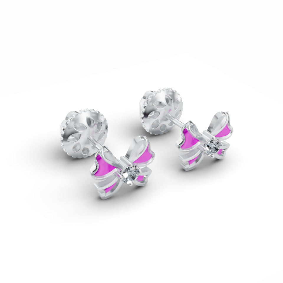Gift Wrapped Bow Diamond Earrings