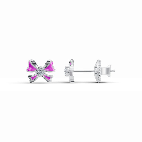 Gift Wrapped Bow Diamond Earrings