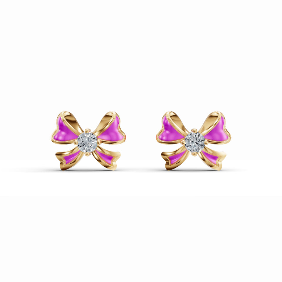 Gift Wrapped Bow Diamond Earrings