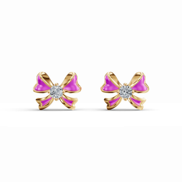 Gift Wrapped Bow Diamond Earrings