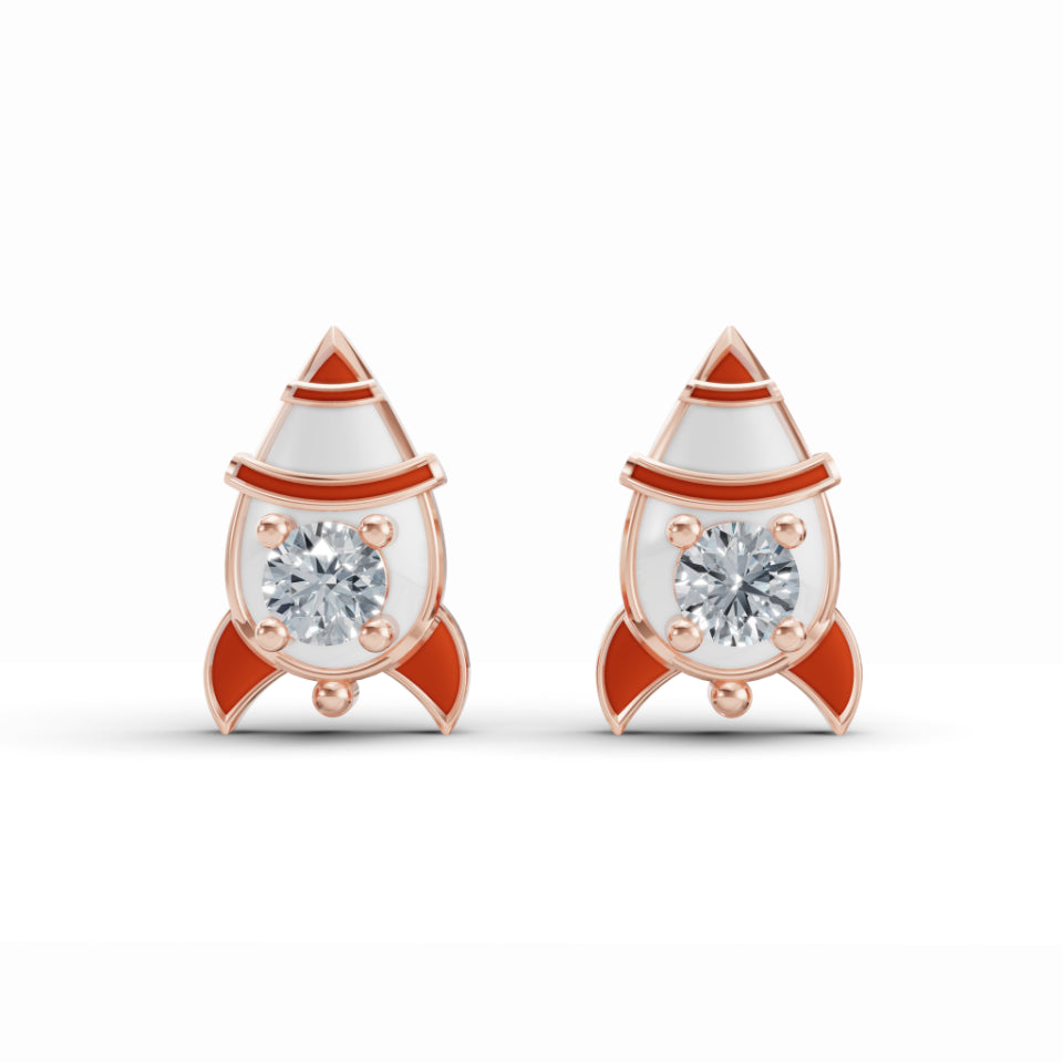 Rocket Dream Stud Diamond Earrings