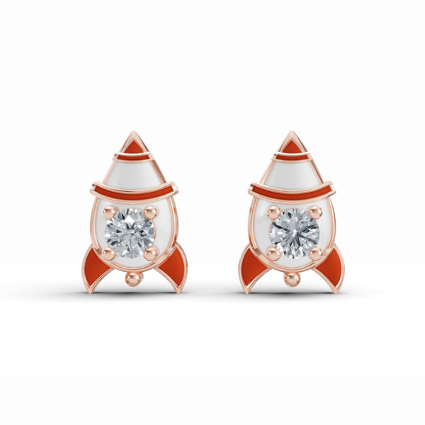Rocket Dream Stud Diamond Earrings