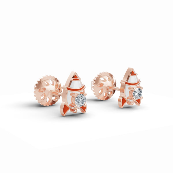 Rocket Dream Stud Diamond Earrings