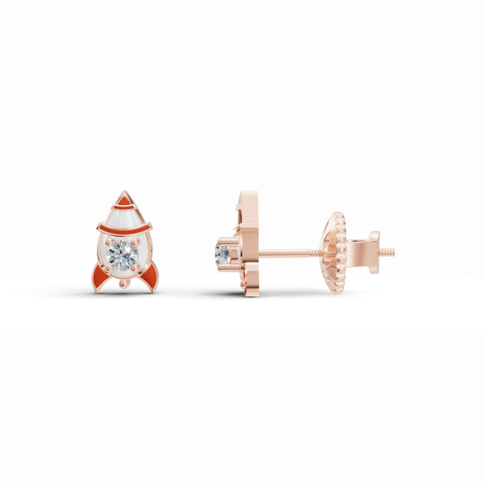 Rocket Dream Stud Diamond Earrings