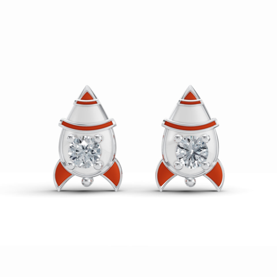 Rocket Dream Stud Diamond Earrings