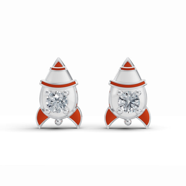 Rocket Dream Stud Diamond Earrings