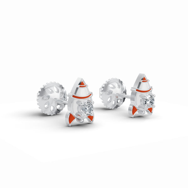 Rocket Dream Stud Diamond Earrings