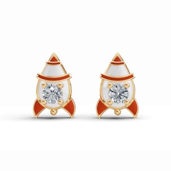 Rocket Dream Stud Diamond Earrings