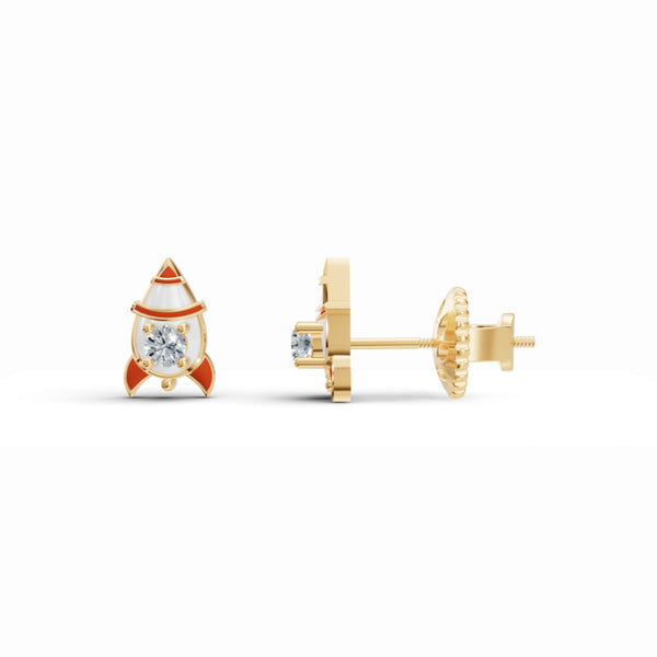 Rocket Dream Stud Diamond Earrings
