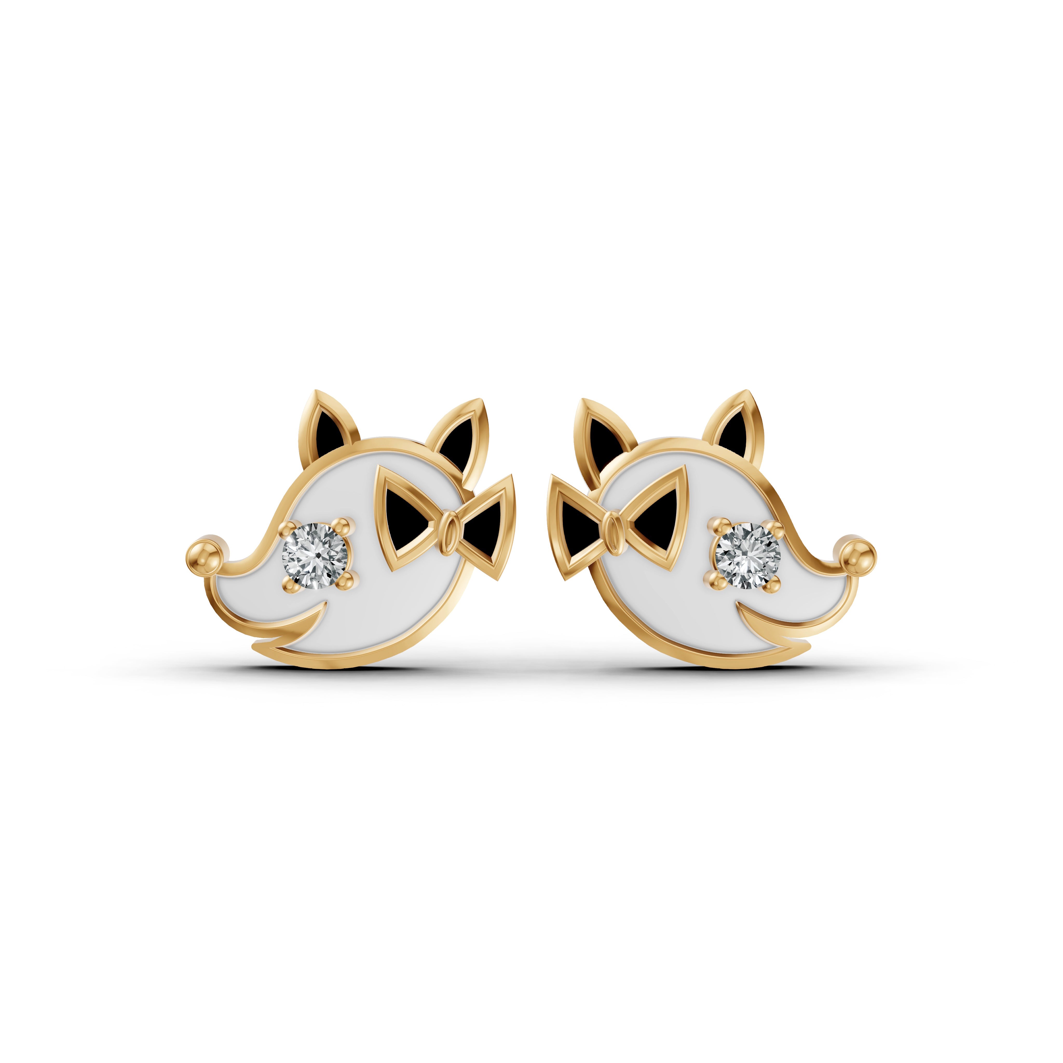 Petite Animal Diamond Stud Earrings