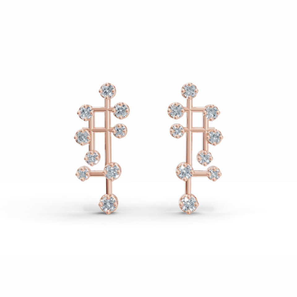 Geometric Twinkle Diamond Earrings