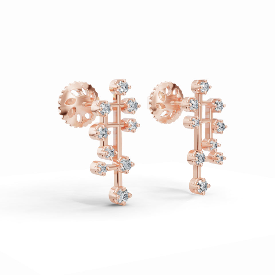 Geometric Twinkle Diamond Earrings