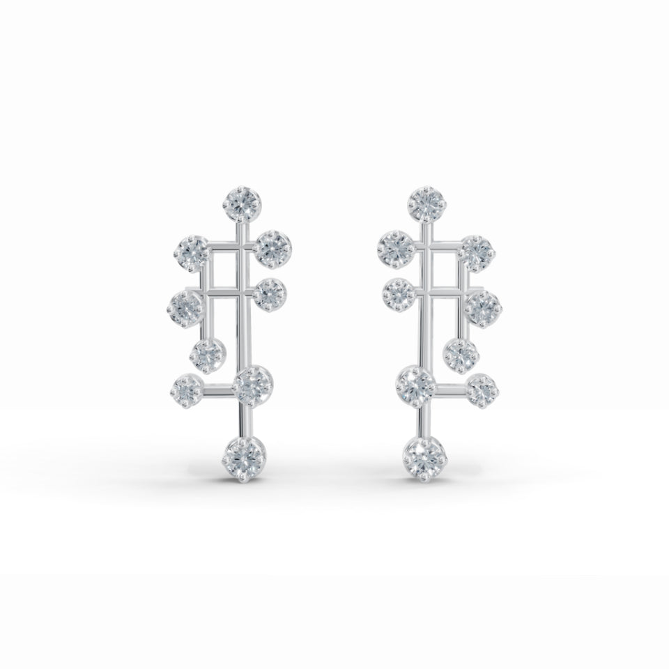 Geometric Twinkle Diamond Earrings
