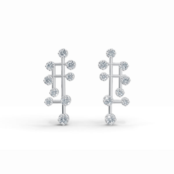 Geometric Twinkle Diamond Earrings