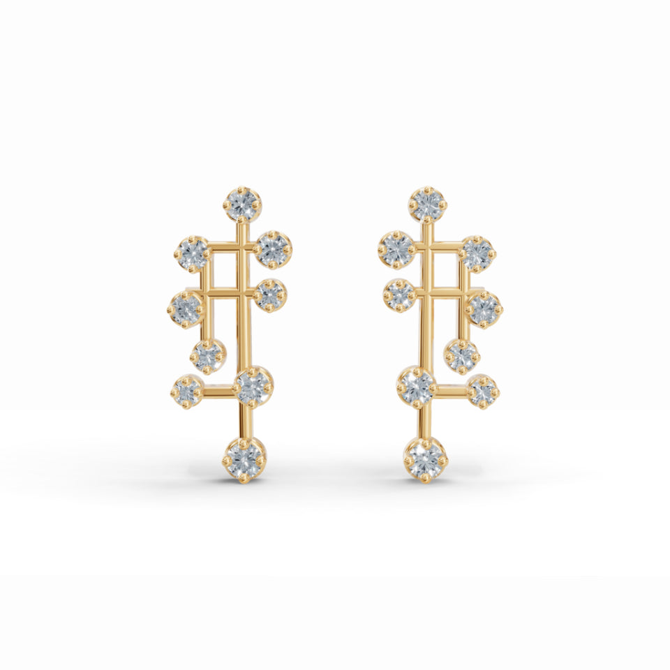 Geometric Twinkle Diamond Earrings