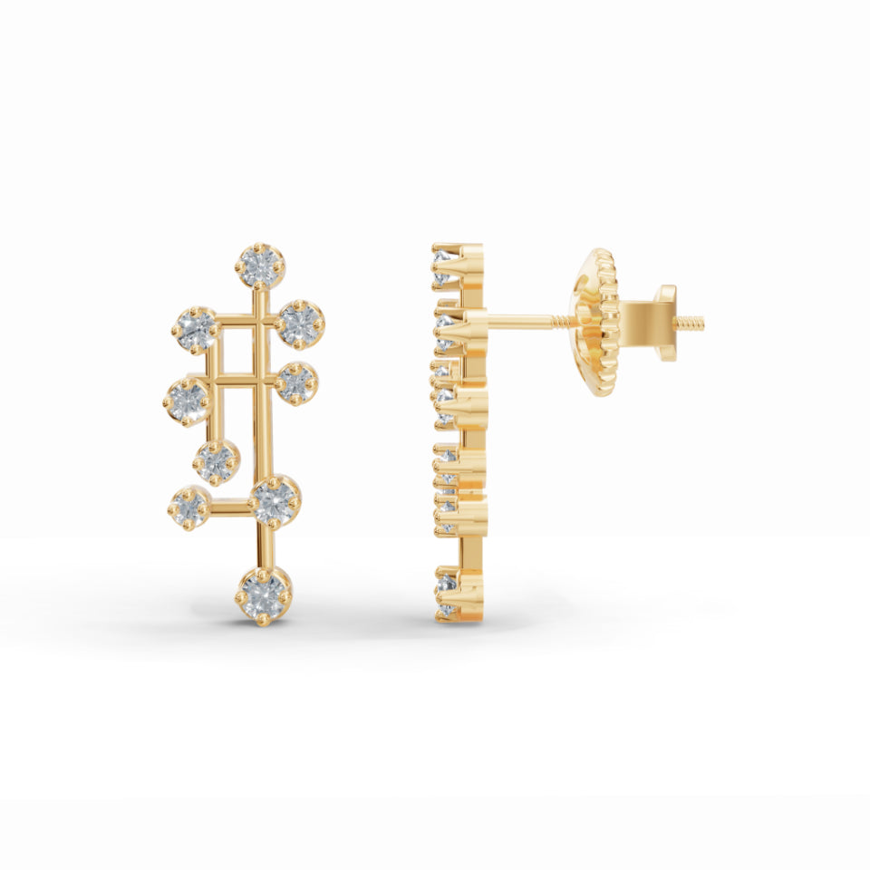 Geometric Twinkle Diamond Earrings