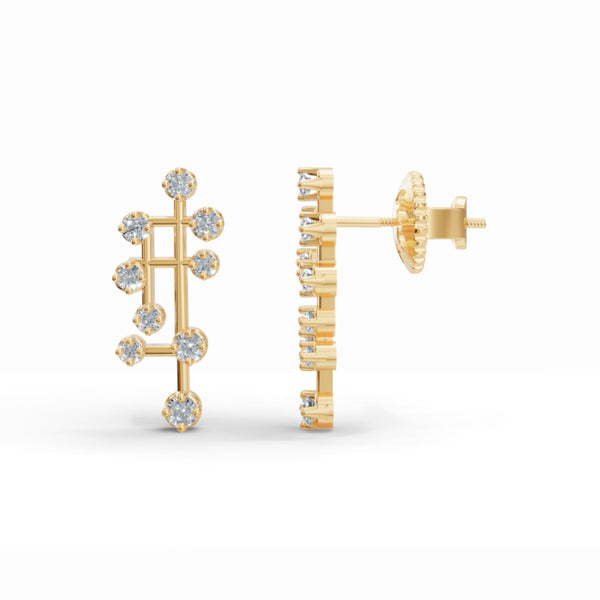 Geometric Twinkle Diamond Earrings