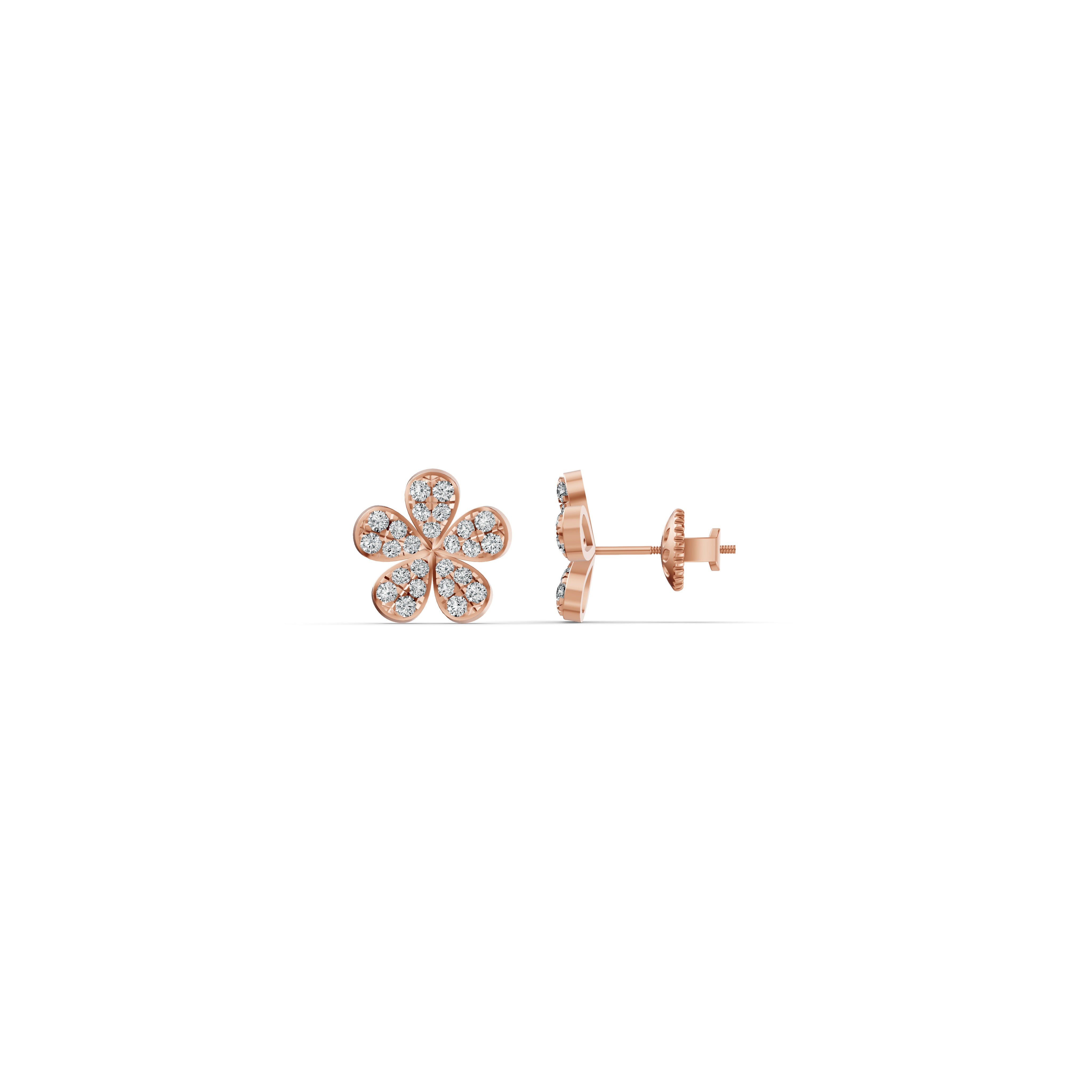 Floral Bloom Diamond Stud Earrings