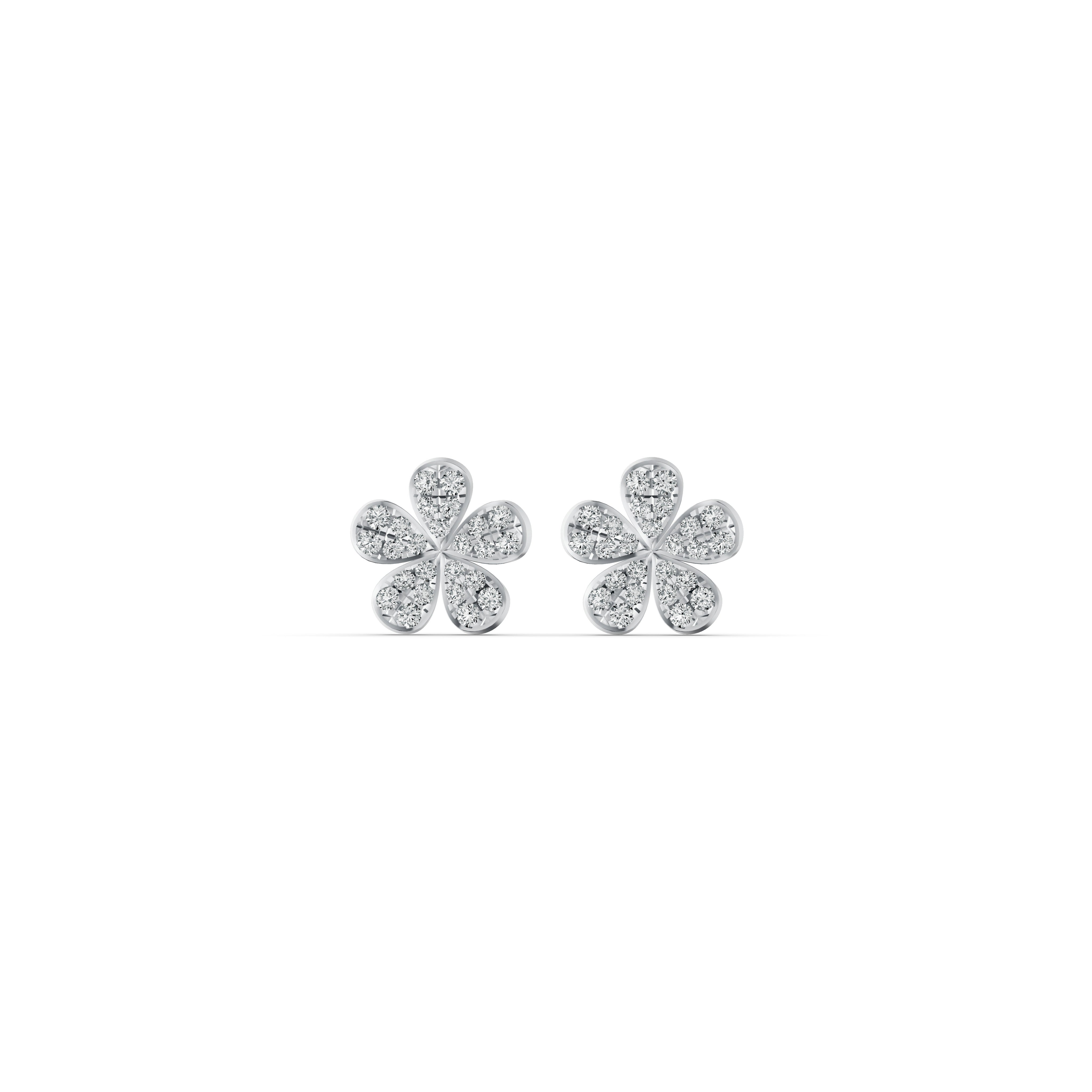 Floral Bloom Diamond Stud Earrings