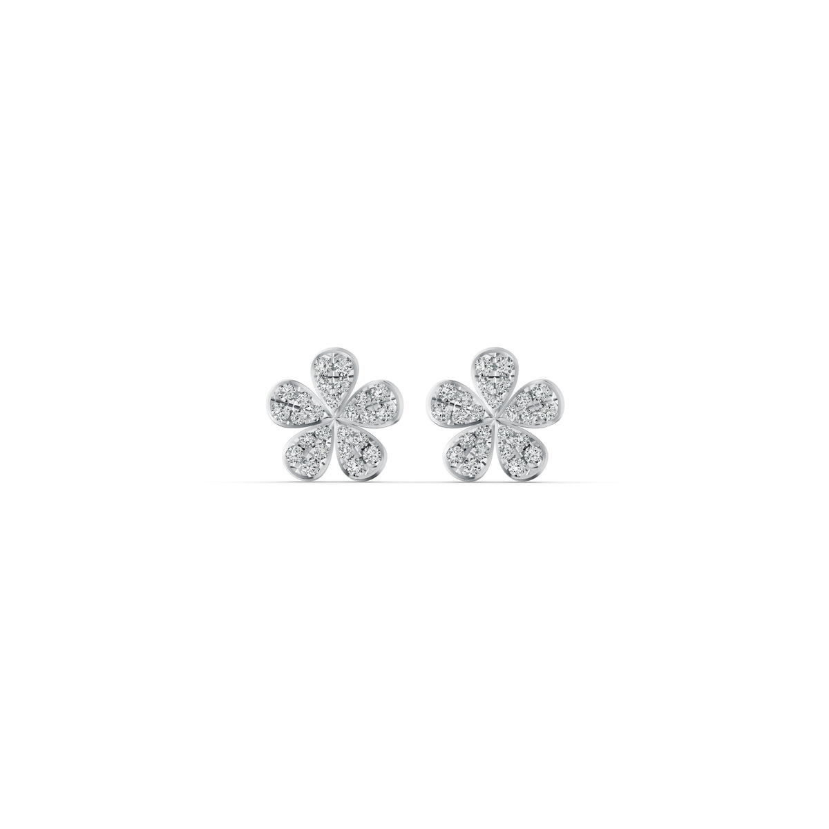 Floral Bloom Diamond Stud Earrings