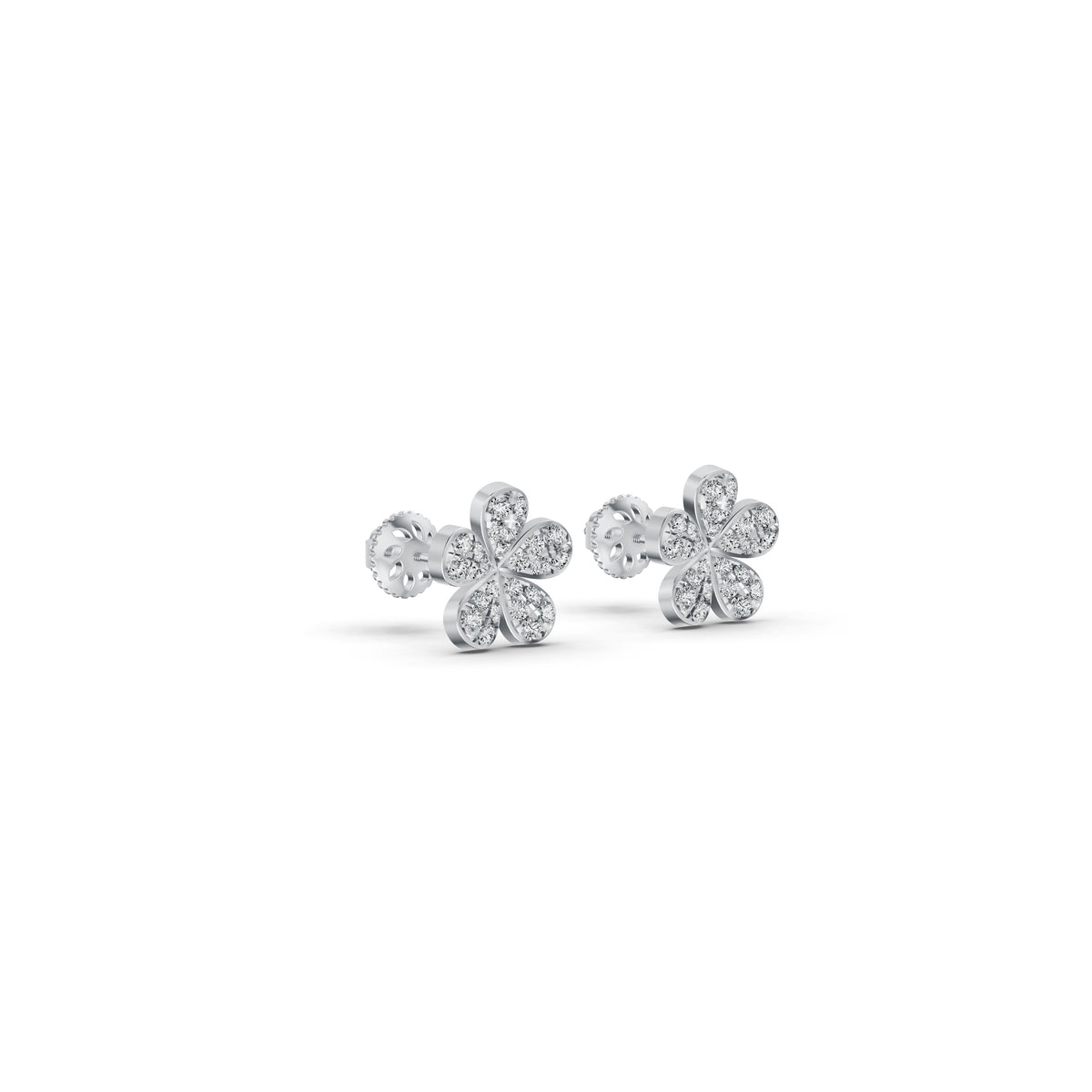 Floral Bloom Diamond Stud Earrings
