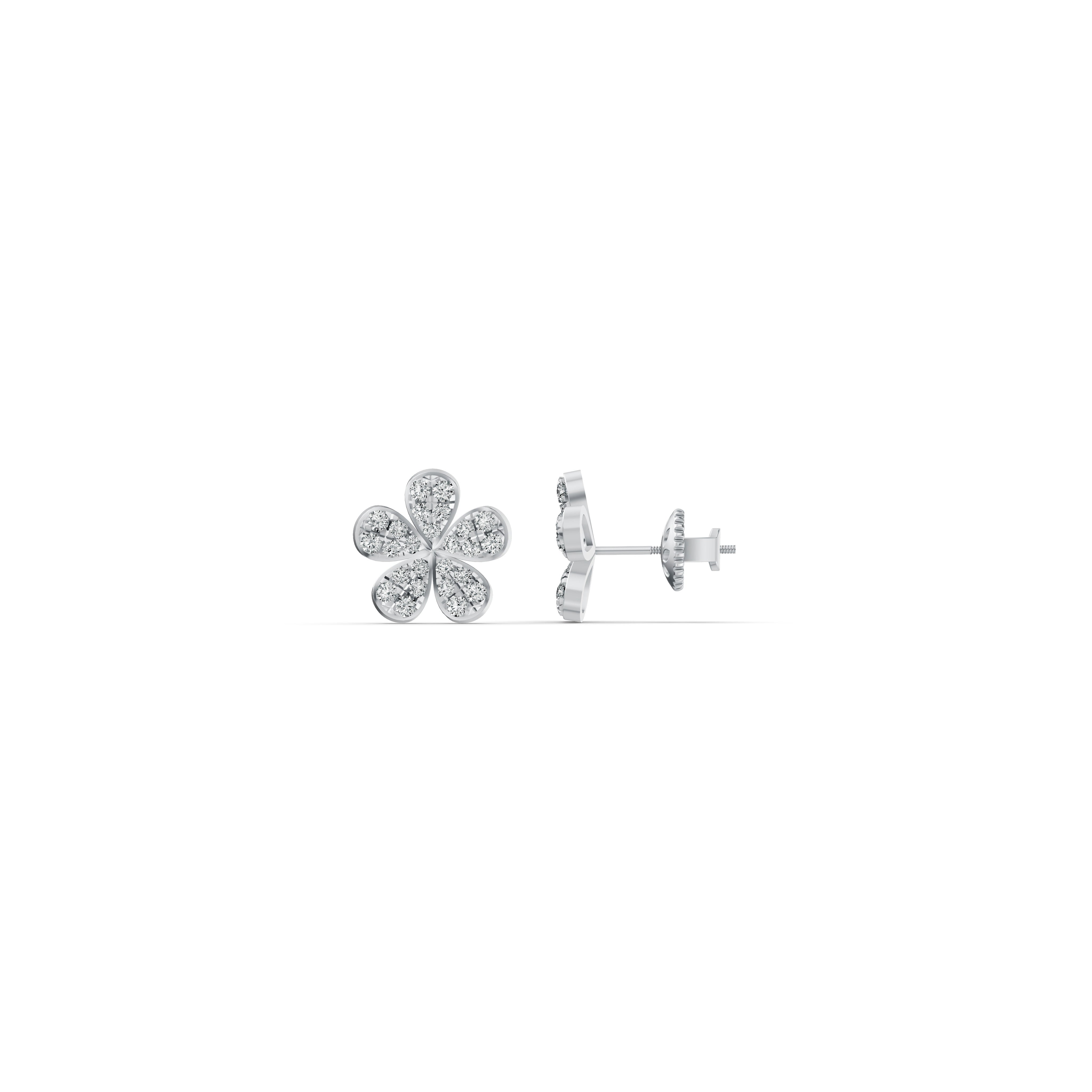 Floral Bloom Diamond Stud Earrings
