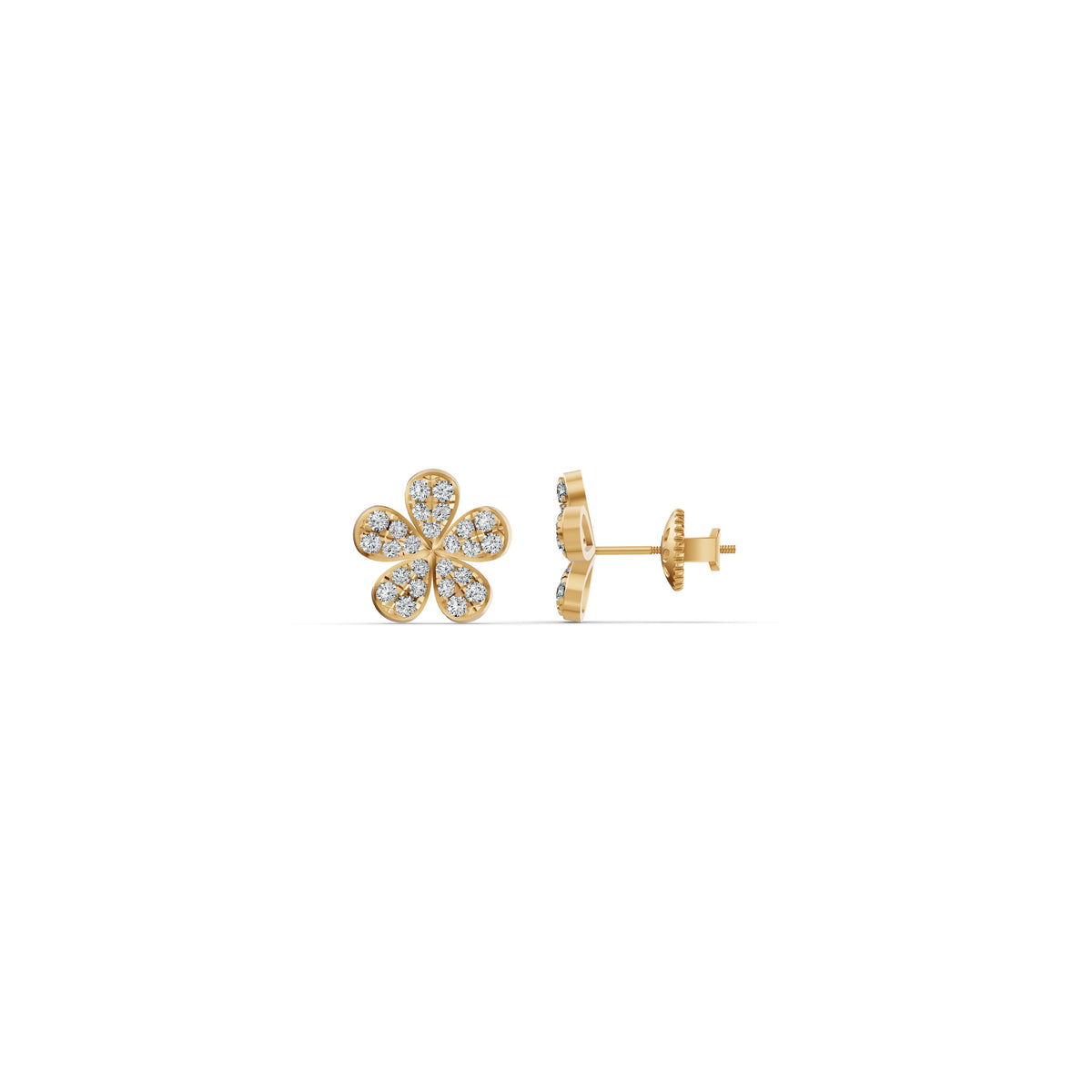 Floral Bloom Diamond Stud Earrings