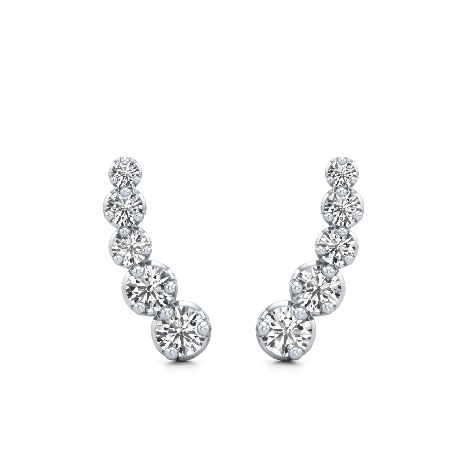 Radiant Solitaire Cuff Diamond Earrings